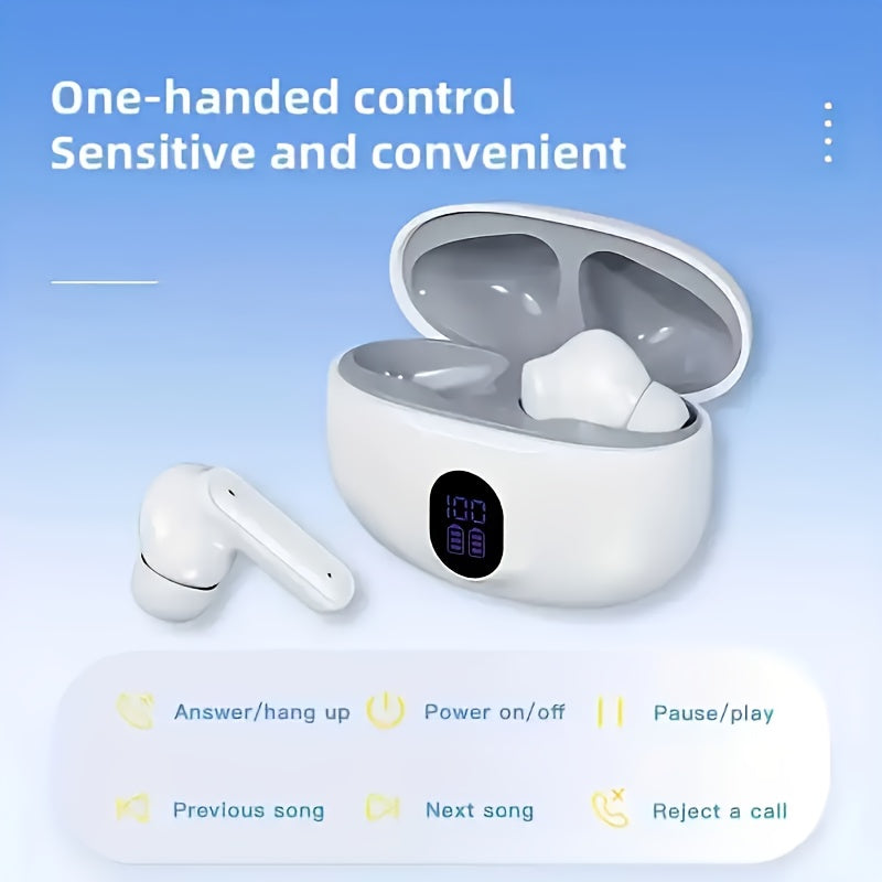 2025 New Model of Wireless Earphones with LED Battery Display, Long-Lasting Battery Life, and High-Fidelity Sound Quality That Feels Like a Music Feast. They Provide a Comfortable and Stylish Earbud Experience, Available in T