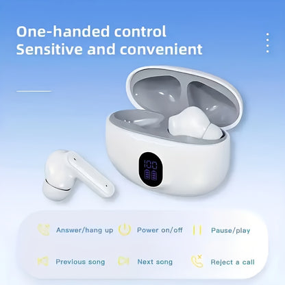 2025 New Model of Wireless Earphones with LED Battery Display, Long-Lasting Battery Life, and High-Fidelity Sound Quality That Feels Like a Music Feast. They Provide a Comfortable and Stylish Earbud Experience, Available in T