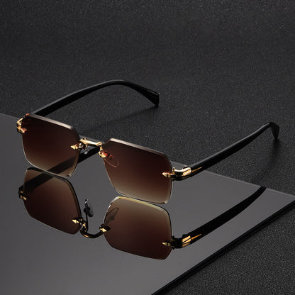 A New Style of Frameless Square Glasses for Men, Featuring a Trendy And Unique Design Suitable for Street Photography.