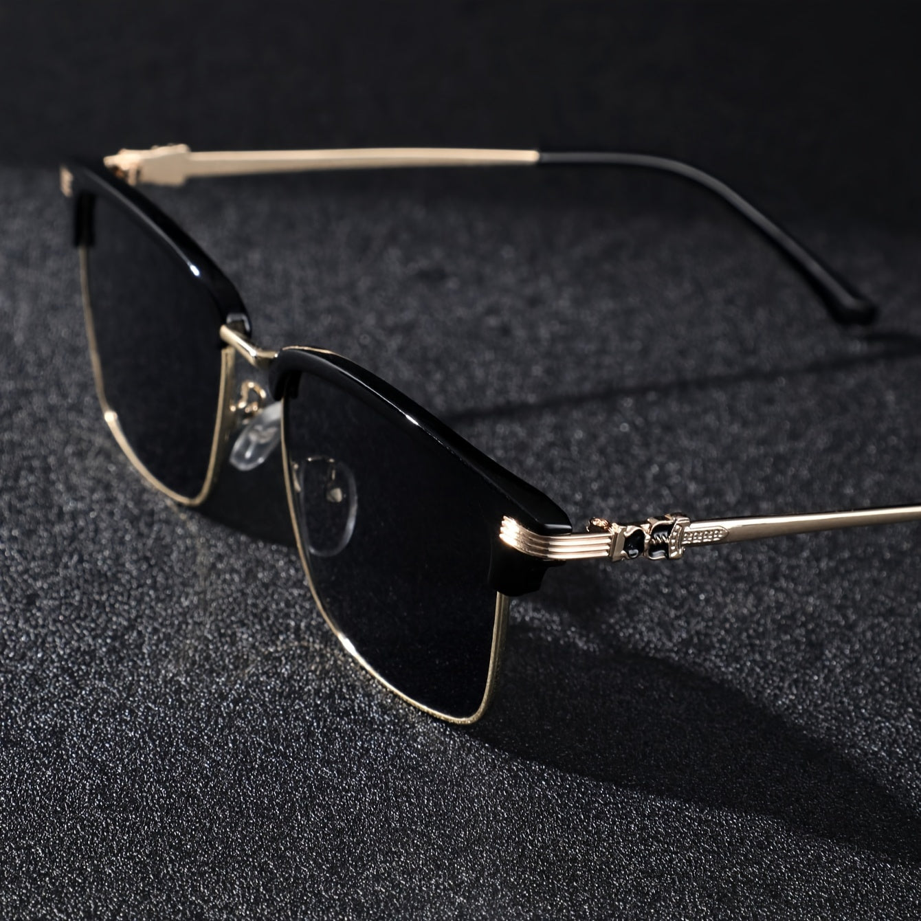 1pc Men's fashionable classic semi frameless box fashion glasses