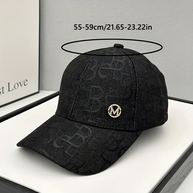 Women'S Adjustable Baseball Cap - Lightweight, Embroidered Jacquard Design, Sun Hat for Spring & Summer, Casual Fashion Trend, Daily Use, Holiday Theme, Adjustable Size