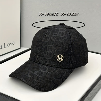 Women'S Adjustable Baseball Cap - Lightweight, Embroidered Jacquard Design, Sun Hat for Spring & Summer, Casual Fashion Trend, Daily Use, Holiday Theme, Adjustable Size