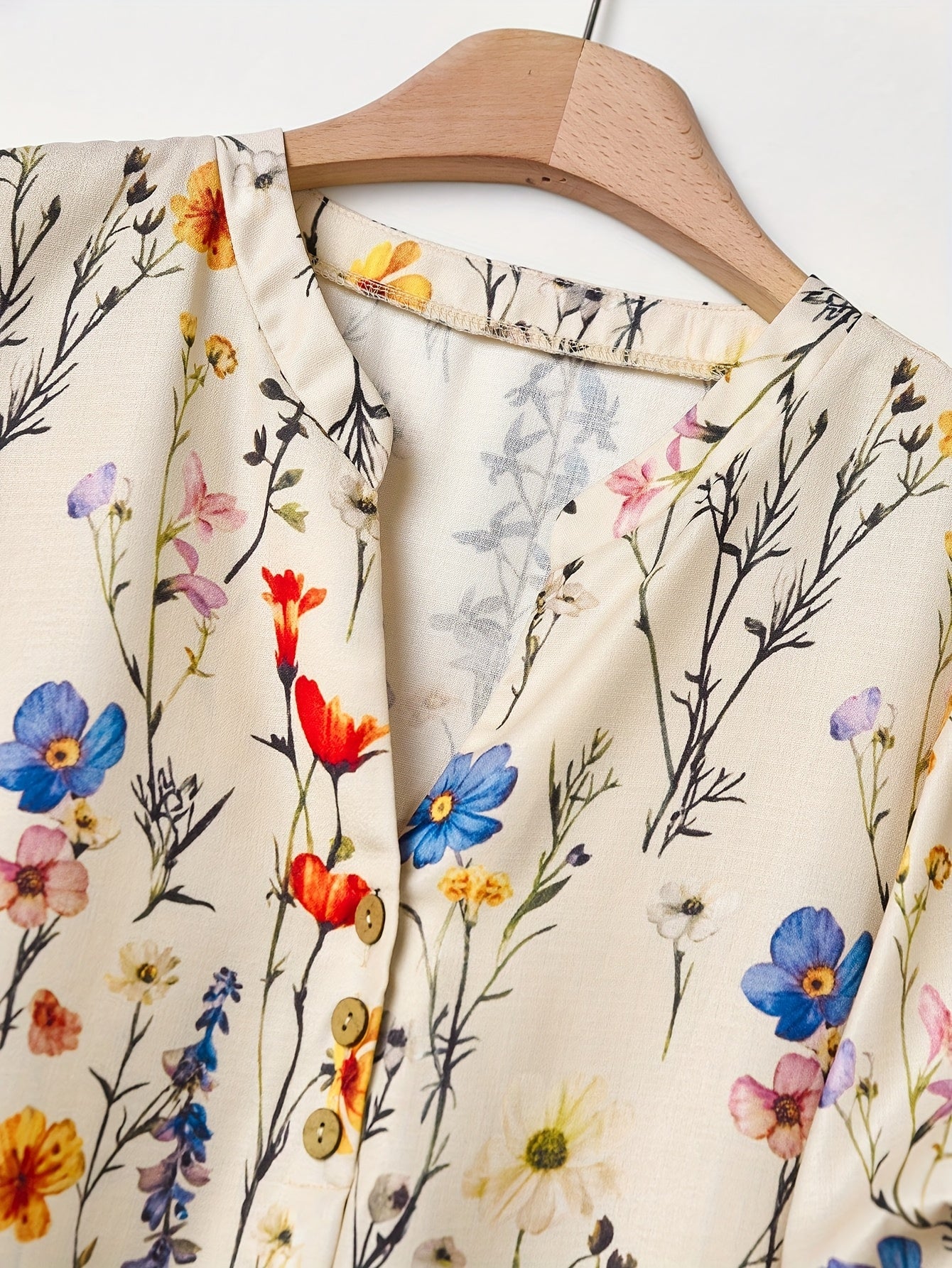 Women'S New Elegant Holiday Casual Floral Print Long Sleeve Shirt And Solid Color Elegant Casual Loose Pants Set.