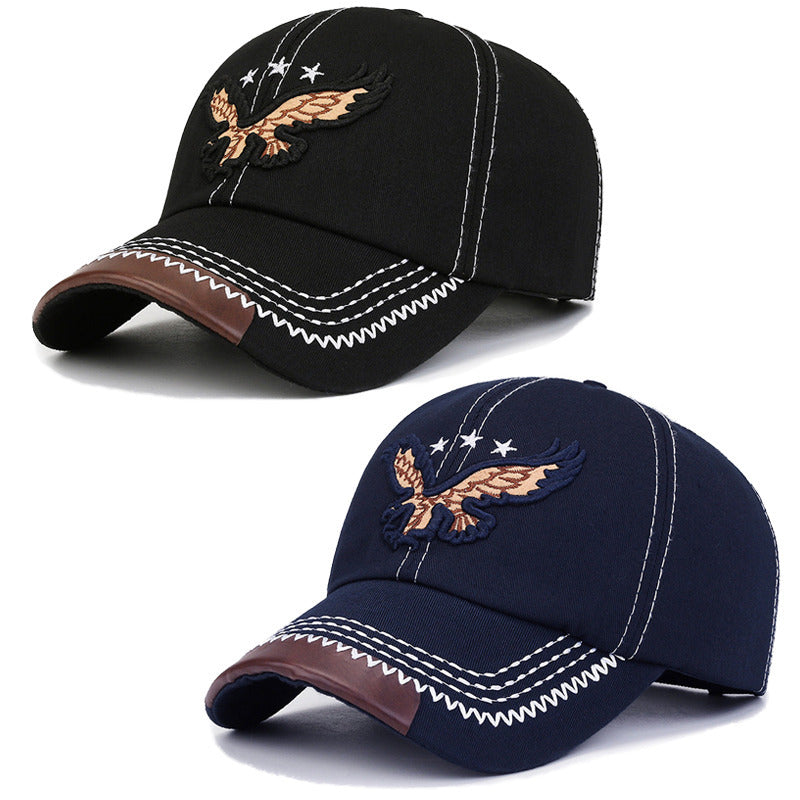 2pcs Eagle Style Fashion Trendy Baseball Cap Sports Cap Suitable for Outdoor Sports Gift for Friends Family - Acrylic Fabric, Square Gram Weight 100g/㎡