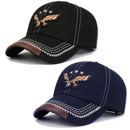 2pcs Eagle Style Fashion Trendy Baseball Cap Sports Cap Suitable for Outdoor Sports Gift for Friends Family - Acrylic Fabric, Square Gram Weight 100g/㎡