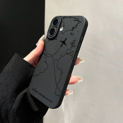 iPhone 16 15 14 13 12 11 Pro Max XS XR SE Թեժ վաճառքի սիլիկոնե հարվածակայուն երթուղու քարտեզ Pattern Phone Case 2024 Նոր Սուրբ Ծննդյան Թրենդ բջջային հեռախոսի պատյան TH1