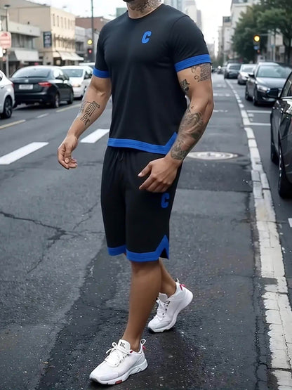 Men'S Casual Sportswear Set, Trendy And Versatile Two-Piece Outfit.