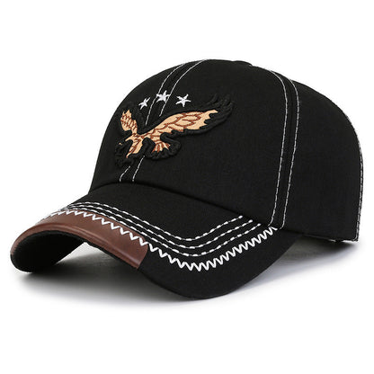 2pcs Eagle Style Fashion Trendy Baseball Cap Sports Cap Suitable for Outdoor Sports Gift for Friends Family - Acrylic Fabric, Square Gram Weight 100g/㎡