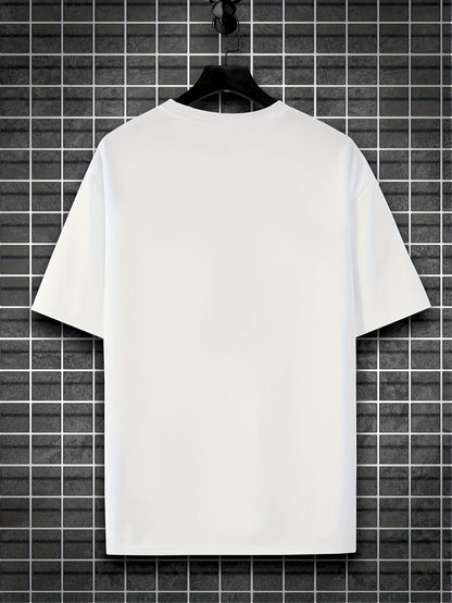 A Men'S Racing Icon #23 3D Print Short-Sleeve T-Shirt - Casual Streetwear, Breathable Sportswear, Round Neck, Summer Fashion Top, Unique Letter Print Design, Made of 100% Polyester, Slightly Stretchy Knitted Fabric, Suitable