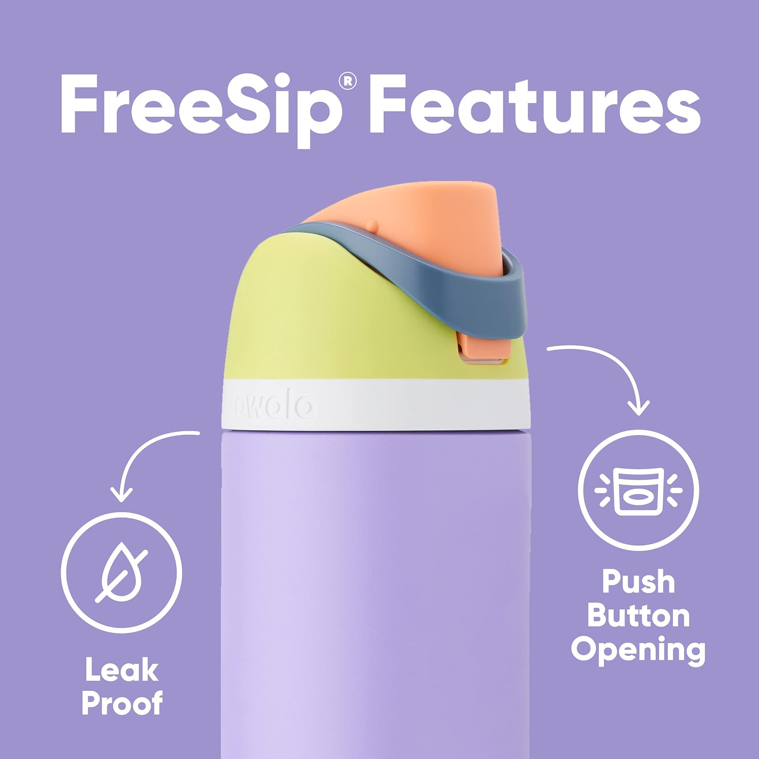 Owala Freesip Insulated Stainless Steel Water Bottle with Straw for Sports, Travel, and School Bpa-Free Sports Water Bottle, 24 Oz, Denim