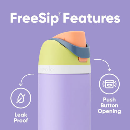 Owala Freesip Insulated Stainless Steel Water Bottle with Straw for Sports, Travel, and School Bpa-Free Sports Water Bottle, 24 Oz, Denim