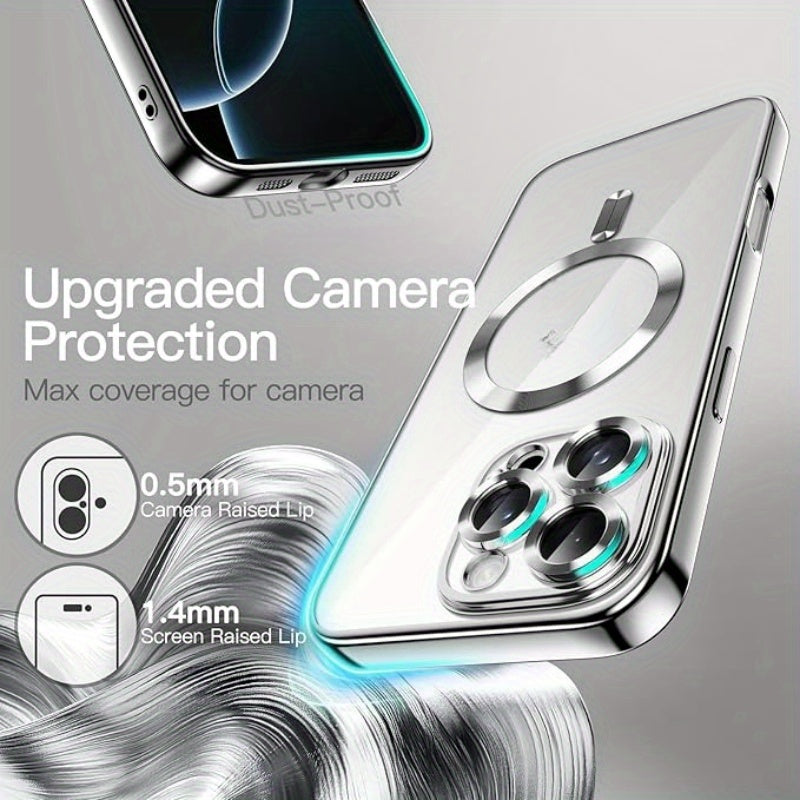 Համատեղելի է iPhone 16 Pro Max/iPhone 15 Pro Max և iPhone 16e/iPhone 15/16 Pro մագնիսական անլար լիցքավորման հեռախոսի պատյան, տեսախցիկի ոսպնյակի պաշտպանություն