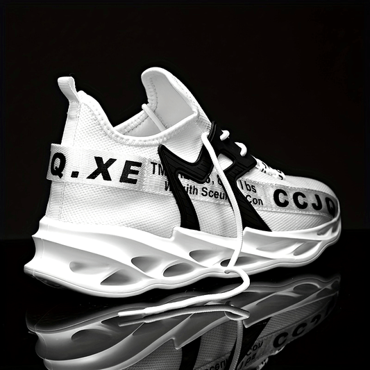 Men's Trendy Street Style Blade Type Sneakers, Comfy Non Slip Shock Absorption Shoes For Men's Outdoor Activities