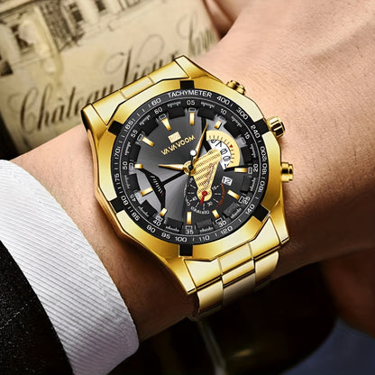 Men's Casual Sports Calendar Quartz Watch, Business Fashion Wristwatch