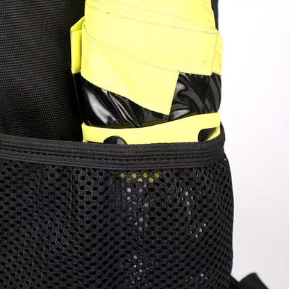 Stylish Black Nylon Backpack - Lightweight, High Quality, Large Capacity with Laptop Compartment, Adjustable Straps & Mesh Pockets for School, Travel, and Work