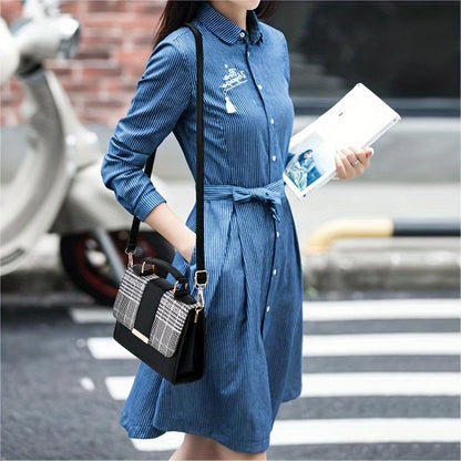 Mini Checkered Crossbody Bag, Fashion Top Handle Square Purse, Casual Shoulder Bag For Women