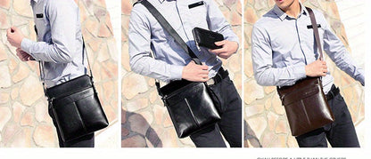 2pcs/set Men's Simple Business Shoulder Bag Crossbody Bag Portable Zipper Clutch Bag Gift For Men Father's Day Gift