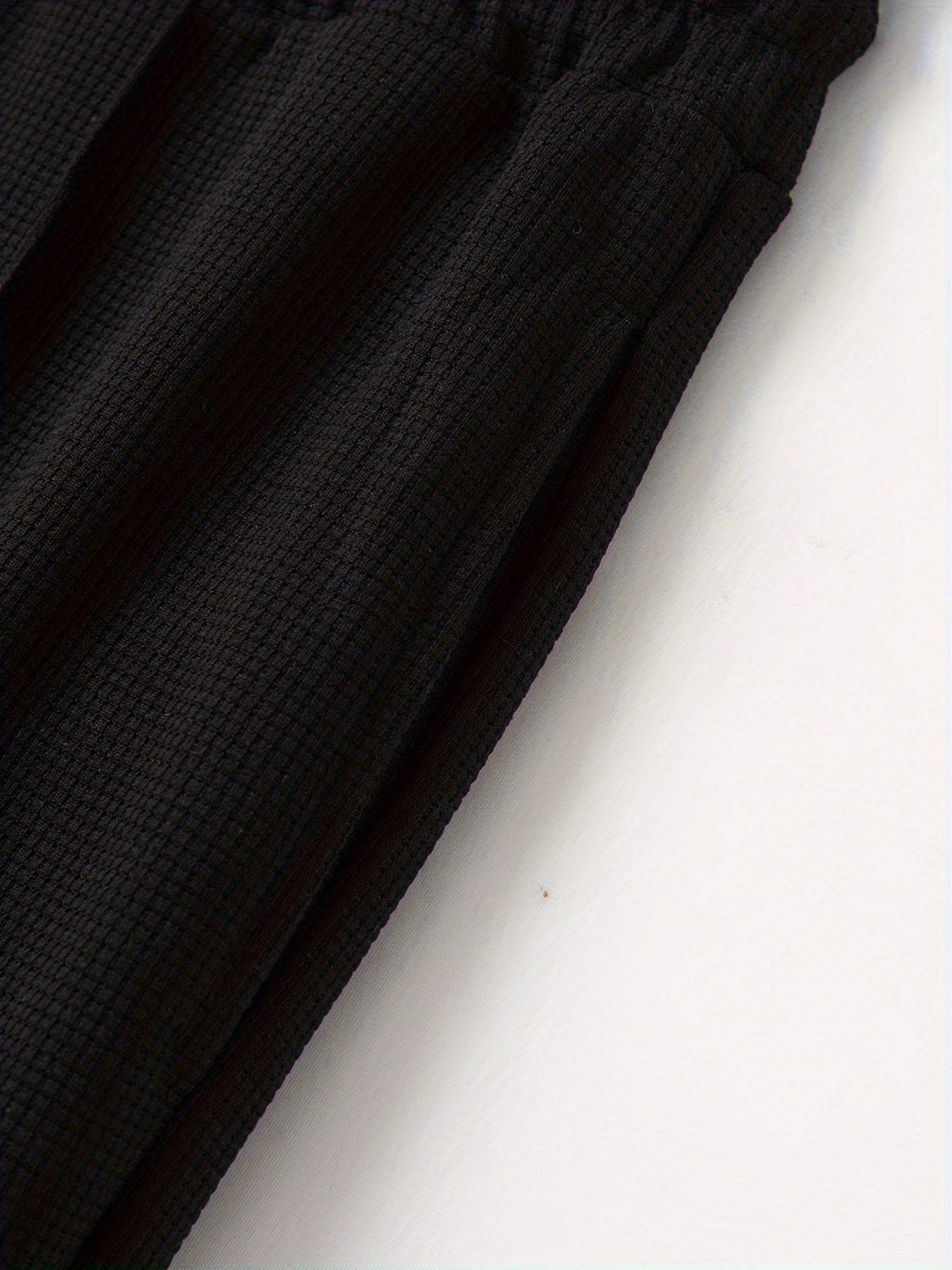 Baseball Collar Jacket and Pants Set in Waffle Fabric