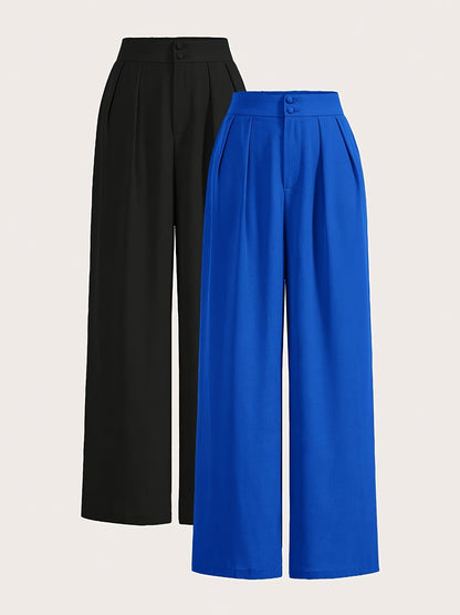 Two-piece Set of High-waisted Wide-leg Pants