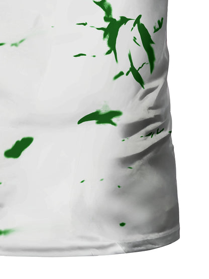 Men's High-Elasticity Anti-Tear Graffiti T-Shirt - Black & White Geometric Print, Tight-Fit Athletic Top for Gym, Running, Yoga & Casual Summer Wear, Gym Clothes, Highelastic Polyester, Short Sleeve Design