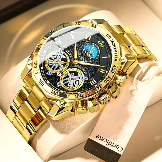 Double Tourbillon Watch Men's Hollow Mechanical Watch Multifunctional Fashion Luminous Wristwatch