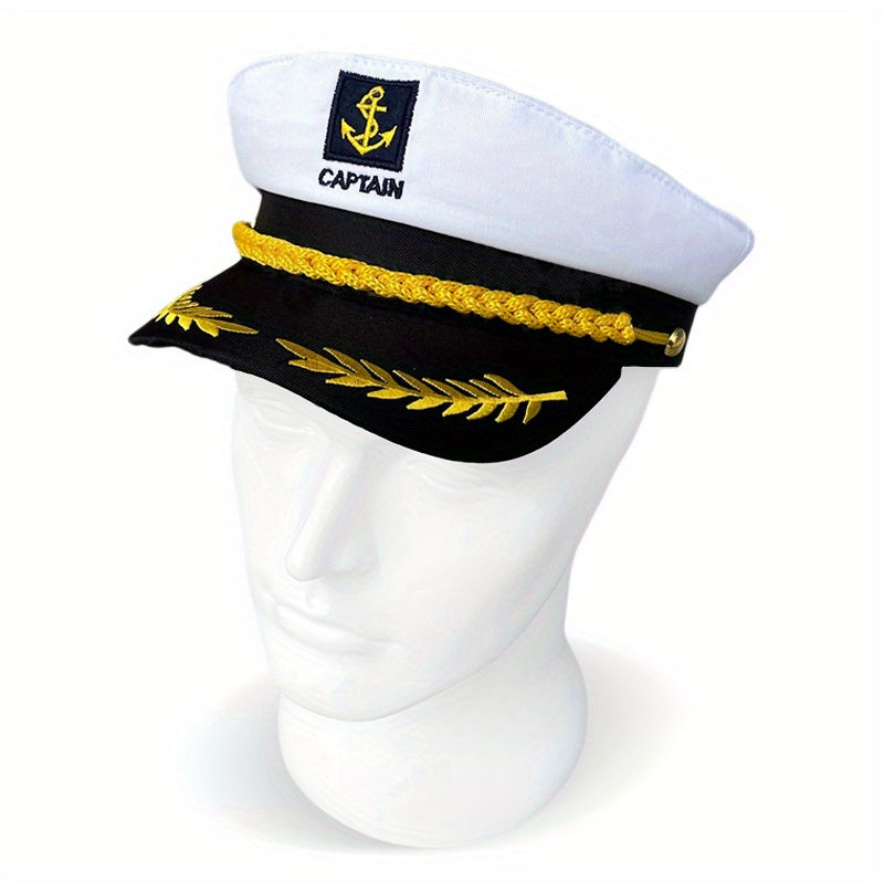 Navy Hat Sailor Hat Outdoor Travel Sun Hat Leisure Flat Top Hat Captain Hat Cruise Party Navy Ceremonial Hat For Men And Women, Ideal Choice For Gifts
