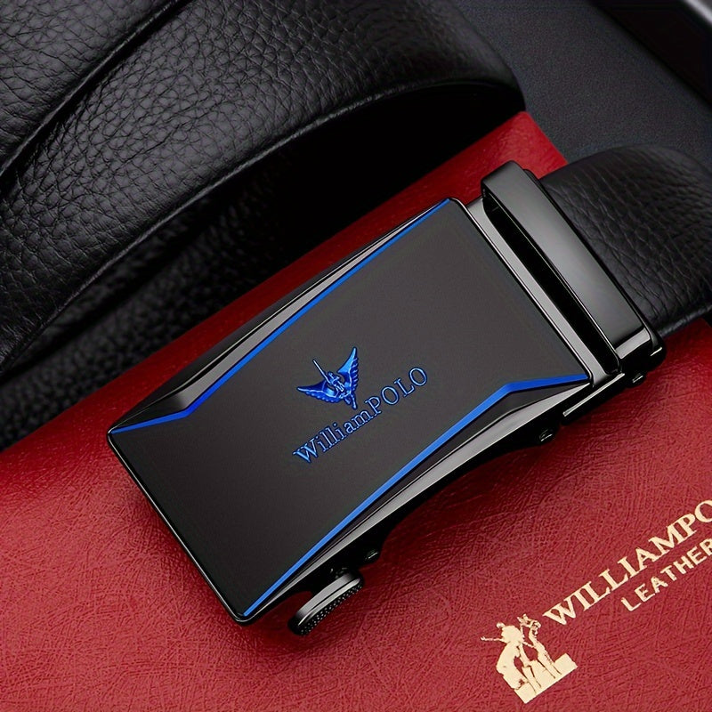 Belt Men's Genuine Leather New Automatic Buckle Pure Cow Leather Belt Business Versatile Young People High-end Trendy Trouser Belt
