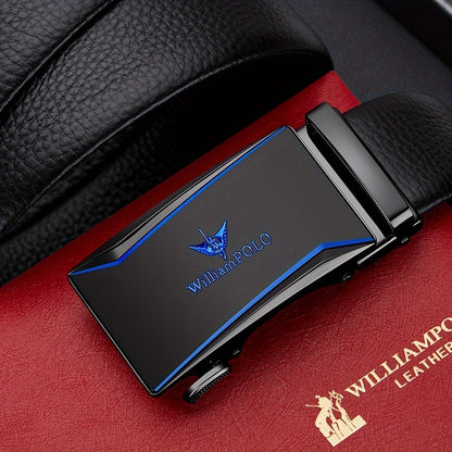 Belt Men's Genuine Leather New Automatic Buckle Pure Cow Leather Belt Business Versatile Young People High-end Trendy Trouser Belt