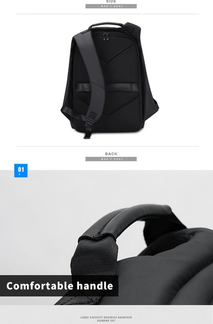 FENRUIEN Men'S Large Capacity Expandable Backpack with USB Charging, 39.62cm Laptop Bag, Durable Oxford Fabric, Multiple Compartments for Travel and Business Use, Travel Backpack | Minimalist Backpack | Durable Zippers, Lapto