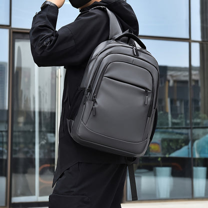 1pc Wear-Resistant Men'S Large Capacity Backpack - Travel, College, Sports, Holiday Essentials with Lightweight Adjustable Shoulder Straps, Zipper Closure, and Solid Colors, Nylon, Business Casua