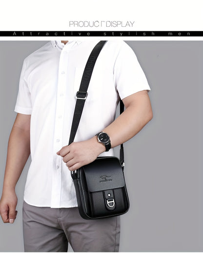 Men'S Stylish Brown Crossbody Bag with Adjustable Strap - Large Capacity, Multi-Compartment Design, Perfect for Commuting, Travel, and Everyday Use, Travel Bag