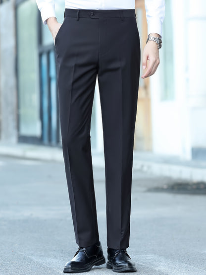 KAISER Men's Classic Solid Color Straight-Leg Dress Pants - Casual & Versatile, Perfect for Spring/Fall