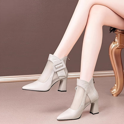 Women'S Pointed Toe Chunky Heel Pumps - Breathable Mesh Back Zipper Closure, Synthetic Cover Upper & Rubber Sole, Black Summer Casual Formal Dress Shoes for Office, Weddings, Parties, High Heel Boots, Wedding Guest Shoes, Cri