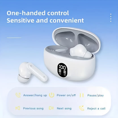 Wireless Earphones, True Wireless Earphones, LED Power Display, with Wireless Charging Box, Anti-Drop Sports Earphones, In-Ear Earphones with Microphone, Suitable for Smartphones, Laptops, TVs, Computers, Sports, Men And Wome