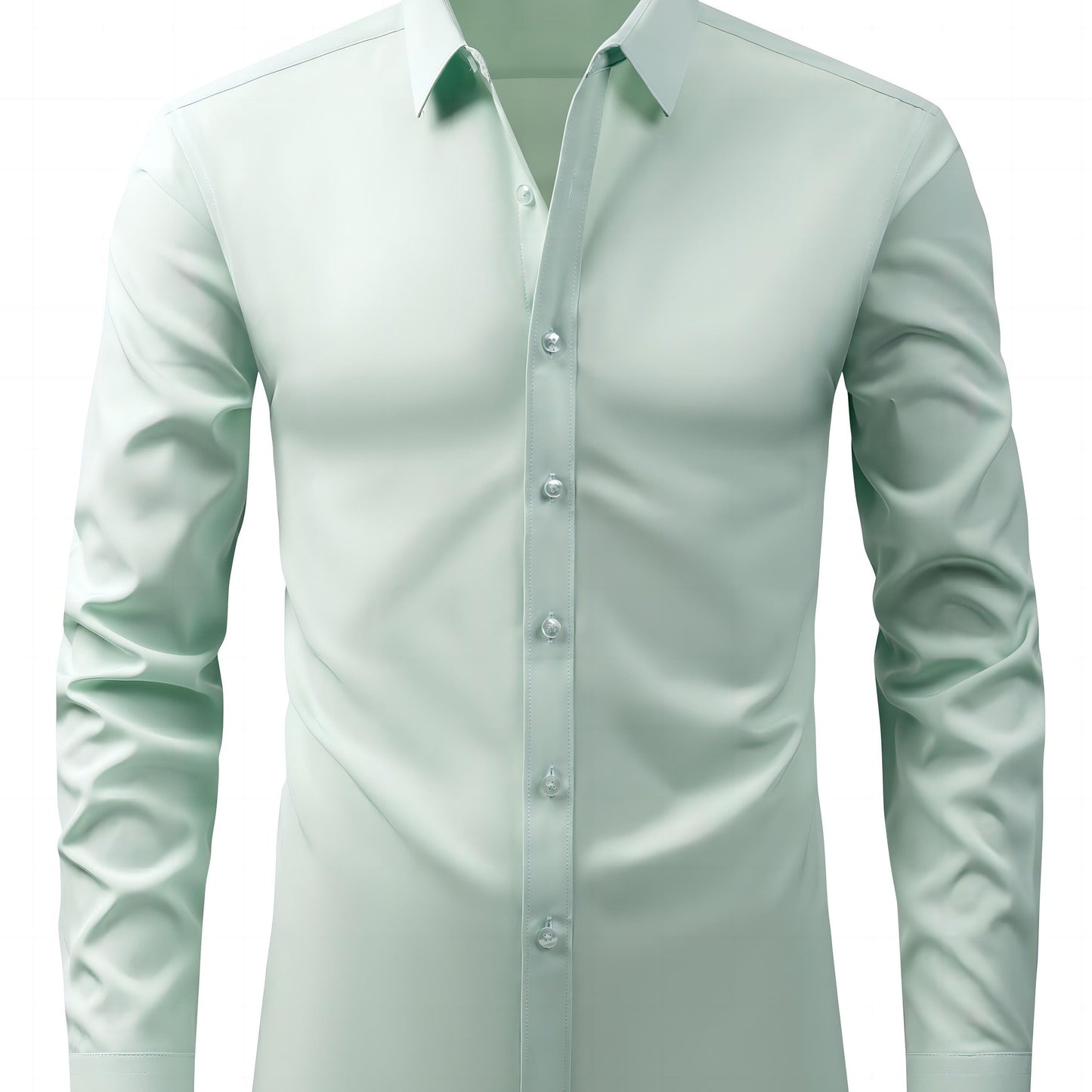 2025 New Men'S Business Slim-Fit Long-Sleeve Shirt, Wrinkle-Free, Elastic, And Smooth Fabric.