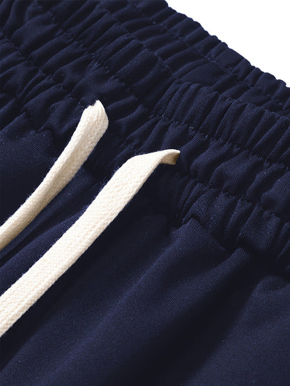 1set Men'S Casual Sports Suit, Polyester Hooded Sweatshirt and Jogger Pants Set, Solid Color, Elastic Waist, Cuffed Ankles, Knit Pullover with Pockets, Regular Fit for Outdoor Running and Jogging - Spring/Autumn Collection