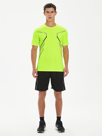 Men'S Lightweight Running Set - Breathable, Quick-Dry Athletic Wear with Zipper Pockets, Ideal for Outdoor Fitness & Training, Casual Sportswear|Casual Sportswear, Athletic Wear