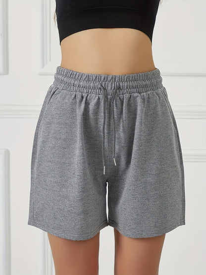 Summer Women'S Casual Shorts with Two Pockets, Drawstring Waist, Suitable for Running, Yoga, And Workouts, Loose And Comfortable, Five-Point Length.