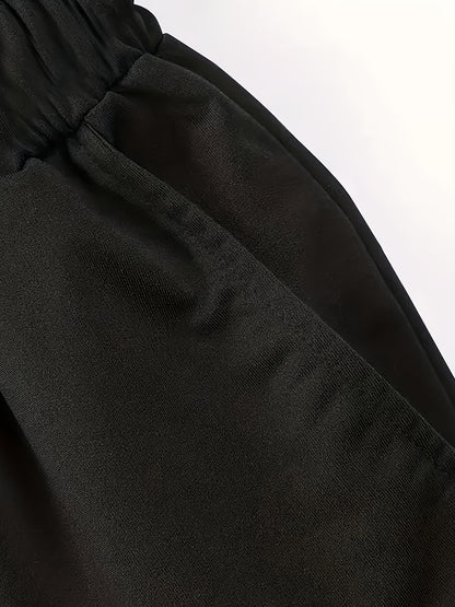 Men'S Sporty Two-Piece Hoodie and Pants Set - Gray with Black Logo, Non-Stretch Fabric, Regular Fit, Pockets, Ideal for Fall/Winter, Casual Wear|Hooded Sweatshirt|Pocketed Pants, Sweater Hoodie