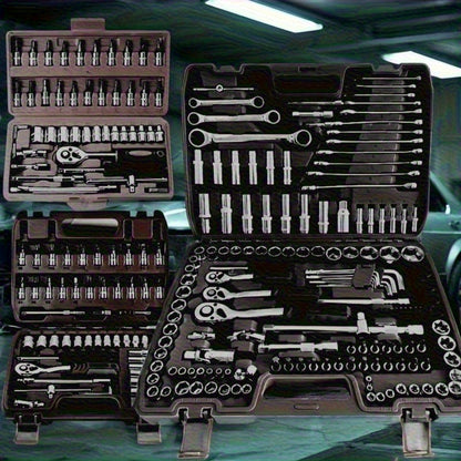 Multifunctional Integrated-Piece and 216pcs Car Repair Set, Suitable, Bicycles, Motorcycles Manual Wrench Socket Set, All-in-One Integrated Solution WY46&216-H4-0510-14