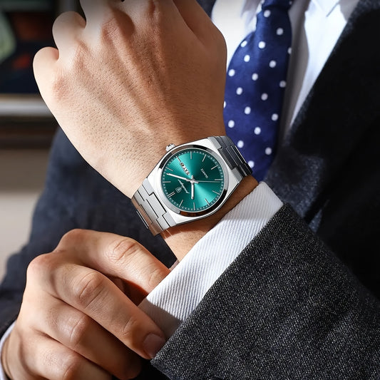 POEDAGAR New Men's Stainless Steel Quartz Wristwatch, Luminous Calendar Men's Watch, Ideal Choice For Gifts