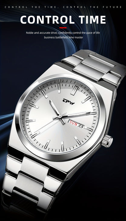 TPW Brand Men's Fashion Luminous Calendar Week Multifunctional Quartz Watch Men's Gifts