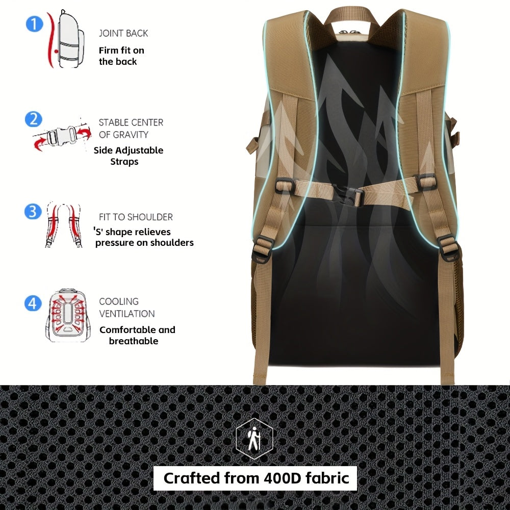 SWEET TOURIST Men'S Lightweight Hiking Backpack - Durable Oxford Fabric, Large Capacity, Adjustable Straps, Multiple Compartments for Outdoor Travel, Sports & Casual Use, Hiking Gear, Sturdy Construction