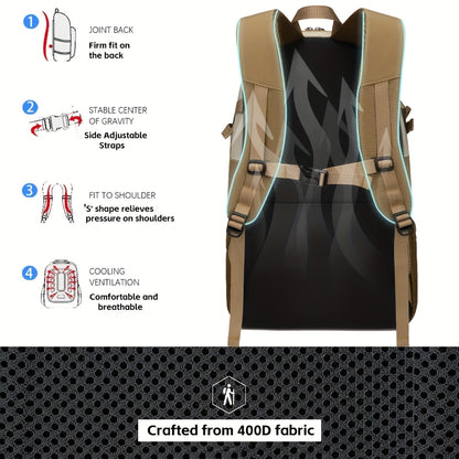 SWEET TOURIST Men'S Lightweight Hiking Backpack - Durable Oxford Fabric, Large Capacity, Adjustable Straps, Multiple Compartments for Outdoor Travel, Sports & Casual Use, Hiking Gear, Sturdy Construction