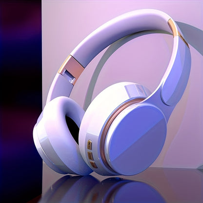 1pc Retro Style Wireless Headphones with HiFi Sound, Foldable & Portable Design, Built-in Radio, Condenser Mic, Button Control, Compatible with Cellphones, Ideal for Gaming, Exercise, Home Use - 5.3 Chip, Type-C Charging, Non
