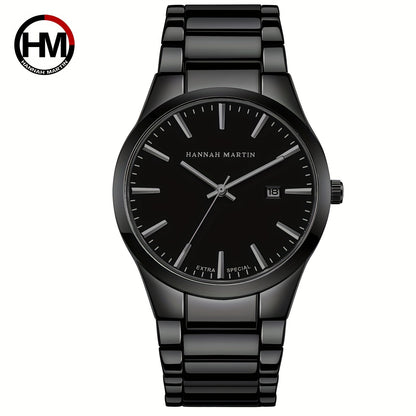 Fashion Casual Watch, Classic Simple Black Calendar Quartz Movement Stainless Steel Strap, Suitable For Daily Outdoor Leisure Business Men's Watch