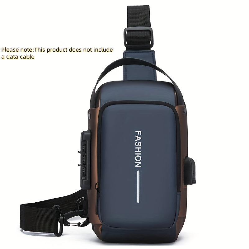 Men'S Crossbody Bag with Password Lock, Anti-Theft Chest Bag, Trendy Casual Sports Shoulder Bag, Large Capacity Crossbody Men'S Bag, Daily Commuting Shoulder Bag