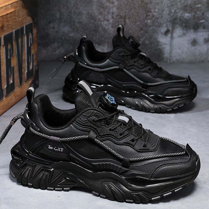 Men'S Preppy Sports Sneakers - All-Season Casual Lace-Up Shoes with Faux Upper, Fabric Inner & PVC Sole - Round Toe Low Top for Daily Wear