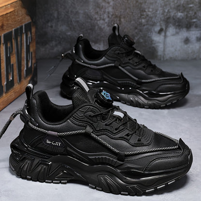 Men'S Preppy Sports Sneakers - All-Season Casual Lace-Up Shoes with Faux Upper, Fabric Inner & PVC Sole - Round Toe Low Top for Daily Wear