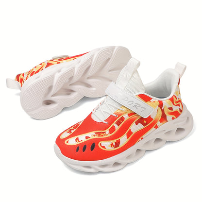 Casual Mesh Sneakers for Boys And Girls with a Three-Dimensional Pattern, Featuring a Low-Top Design with And an EVA Sole, Perfect for Stylish Sports Activities.
